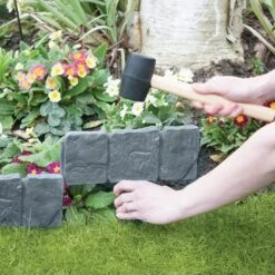 Tuinafboording Kunststof Steenlook Grijs - 240 Cm -EDIALUX Verkoop 2025 tuinafboording steengrijs 240 cm 1484057391 3 600